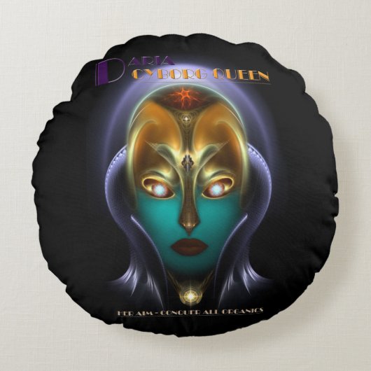 ダリアシボルグクイーンラウンド装飾用クッション ラウンドクッション (正面)