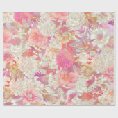 ダリアスとバラデザイン ラッピングペーパー (フラット)