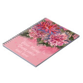 ダリアスの花ピンクの水色 ノートブック (左側)