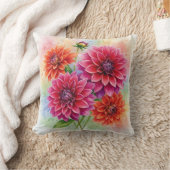 ダリアスフラワーズピロー クッション (ブランケット)