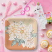 ダリアスマーマレード結婚の紙プレート ペーパープレート (パーティー)