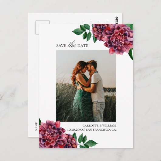 ダリアス。水の色の庭フローラ日付を保存 ポストカード (正面/裏面)