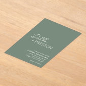 ダリアセージグリコンテンポラリーンモダン結婚ズ アクリル招待状 (レイダウン)