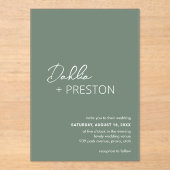 ダリアセージグリコンテンポラリーンモダン結婚ズ アクリル招待状 (正面)