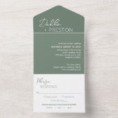 ダリアセージグリコンテンポラリーンモダン結婚ズ オールインワン招待状 (内側)