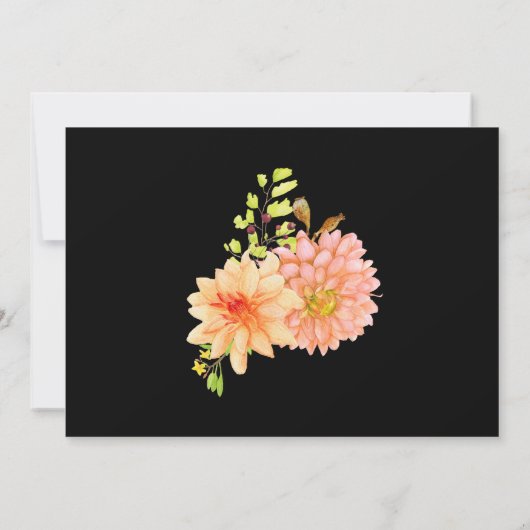 ダリアデイジー春カントリーウェディング日付を保存 セーブザデート (裏面)