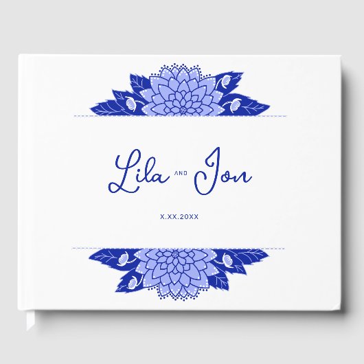 ダリアパーソナライズされたの結婚ゲストブック ゲストブック (正面)