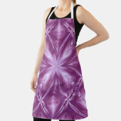 ダリアパープルミルキーホワイトクラウド抽象芸術パターン エプロン (インサイチュ)