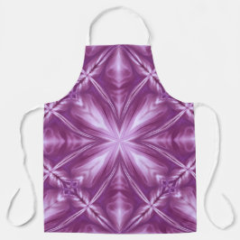 ダリアパープルミルキーホワイトクラウド抽象芸術パターン エプロン