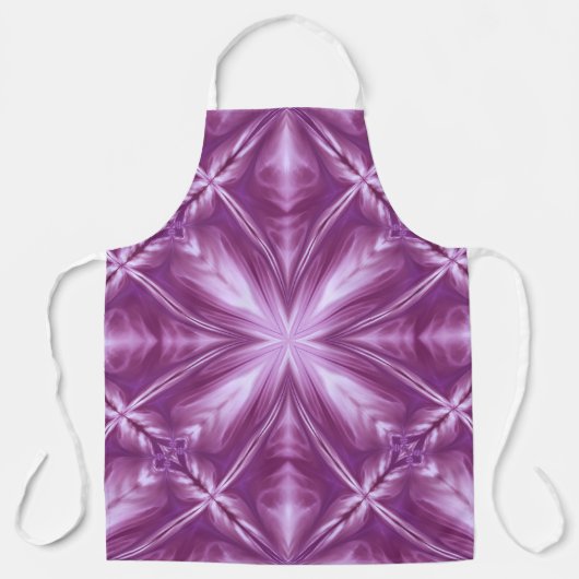 ダリアパープルミルキーホワイトクラウド抽象芸術パターン エプロン (正面)