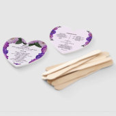 ダリアパープルラベンダーフローラ結婚式 プログラムファン ハンドファン (組立なし)