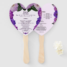 ダリアパープルラベンダーフローラ結婚式 プログラムファン ハンドファン