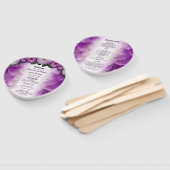 ダリアパープルラベンダーフローラ結婚式 プログラム ハンドファン (組立なし)