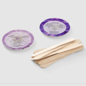 ダリアパープルラベンダーフローラ結婚式 プログラム ハンドファン (組立なし)