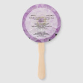 ダリアパープルラベンダーフローラ結婚式 プログラム ハンドファン (正面)