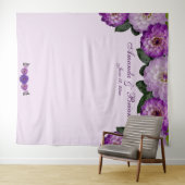 ダリアパープルラベンダー結婚フローラの背景 タペストリー (インサイチュ(横))