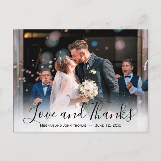 ダリアパープルラベンダー結婚フローラサンキュー ポストカード (正面)