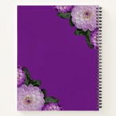 ダリアパープルラベンダー結婚フローラズゲストブック ノートブック (裏面)