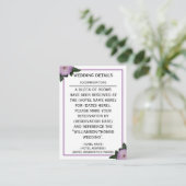 ダリアパープルラベンダー結婚フローラ詳細 エンクロージャーカード (スタンド正面)