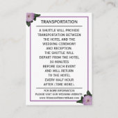 ダリアパープルラベンダー結婚フローラ詳細 エンクロージャーカード (裏面)