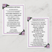 ダリアパープルラベンダー結婚フローラ詳細 エンクロージャーカード (正面/裏面)