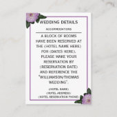 ダリアパープルラベンダー結婚フローラ詳細 エンクロージャーカード (正面)