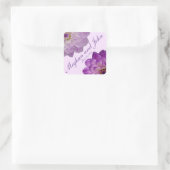 ダリアパープルラベンダー薄紫結婚フローラ スクエアシール (バッグ)