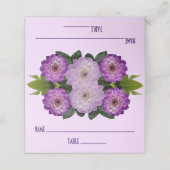 ダリアパープルラベンダー薄紫結婚フローラ プレイスカード (外部開封)