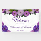 ダリアパープルラベンダー薄紫結婚フローラ 横断幕 (横)