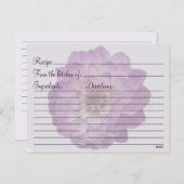 ダリアパープル薄紫フローラブライダルシャワーレシピ ポストカード (正面/裏面)