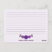 ダリアパープル薄紫フローラブライダルシャワーレシピ ポストカード (裏面)