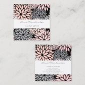 ダリアピンクグレーブラックメイクアップアーティストスクエアブシン スクエア名刺 (正面/裏面)