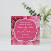 ダリアピンクフラワー結婚式招待状 招待状 (スタンド正面)