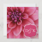 ダリアピンクフラワー結婚式招待状 招待状 (裏面)