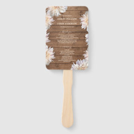 ダリアピンクフローラ素朴ウッド結婚式 プログラム ハンドファン