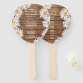 ダリアピンクフローラ素朴ウッド結婚式 プログラム ハンドファン (正面&裏面)