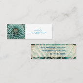 ダリアフラワーインティール（緑がかった色）アクアブルーデジタルアート スキニー名刺 (正面/裏面)