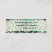 ダリアフラワーインティール（緑がかった色）アクアブルーデジタルアート スキニー名刺 (裏面)