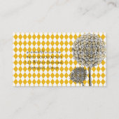 ダリアフラワーハーレクインマスタードパターン 名刺 (裏面)