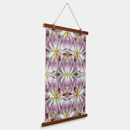 ダリアフラワーパワー抽象芸術自然 吊り下げ型タペストリー (傾斜あり)