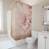 ダリアフラワーピンクと金ゴールドフローラ シャワーカーテン (インサイチュ)