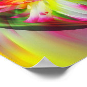 ダリアフラワーフローラ抽象芸術アート ポスター (角)