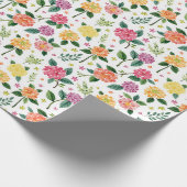 ダリアフラワーフローラ水彩 ラッピングペーパー (角)