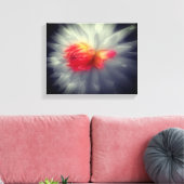 ダリアフラワーブラックとホワイトパーシャル キャンバスプリント (インサイチュ (リビング))