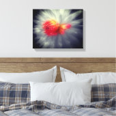 ダリアフラワーブラックとホワイトパーシャル キャンバスプリント (インサイチュ (寝室))