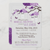 ダリアフラワーブランチモダンブライダルシャワー 招待状 (正面/裏面)