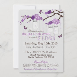 ダリアフラワーブランチモダンブライダルシャワー 招待状