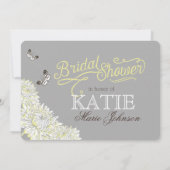 ダリアフラワーブランチモダンブライダルシャワー 招待状 (裏面)