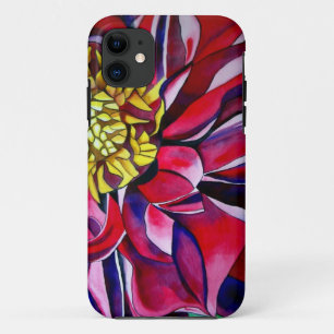 ダリアフラワー抽象芸術オリジナルフラワーアート iPhone 11 ケース