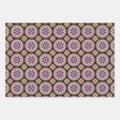 ダリアフラワー抽象芸術模様 ラッピングペーパーシート (正面3)